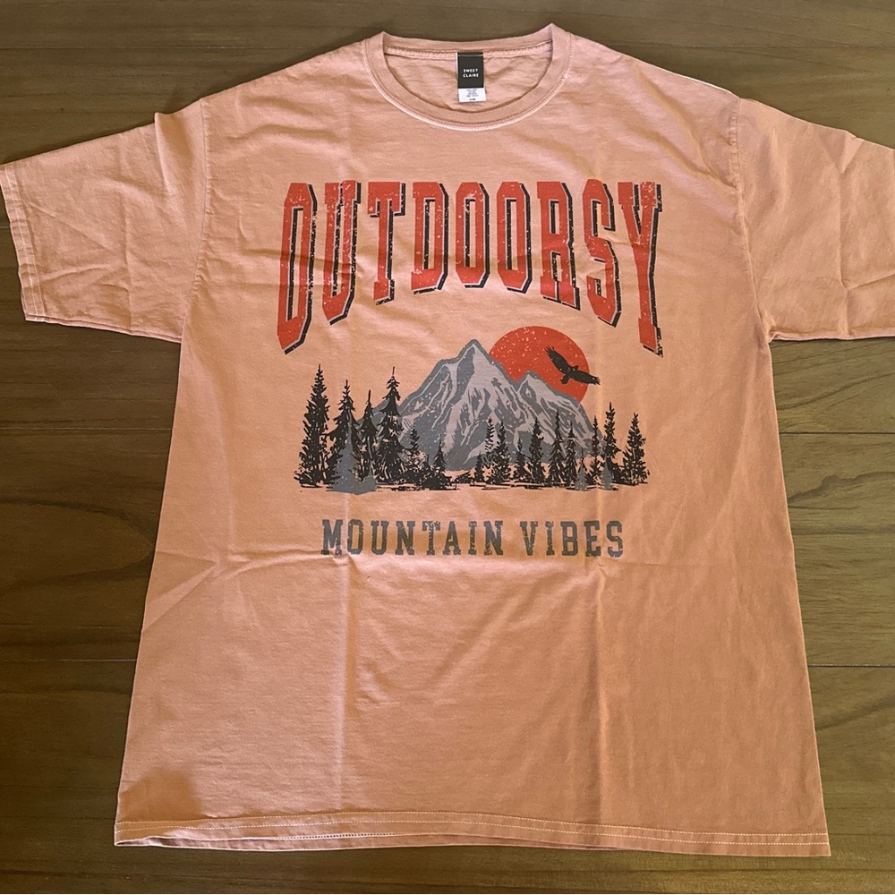 OUTDOORSY TEE - OVERSIZED FIT NEW - Vintage Mauve Color